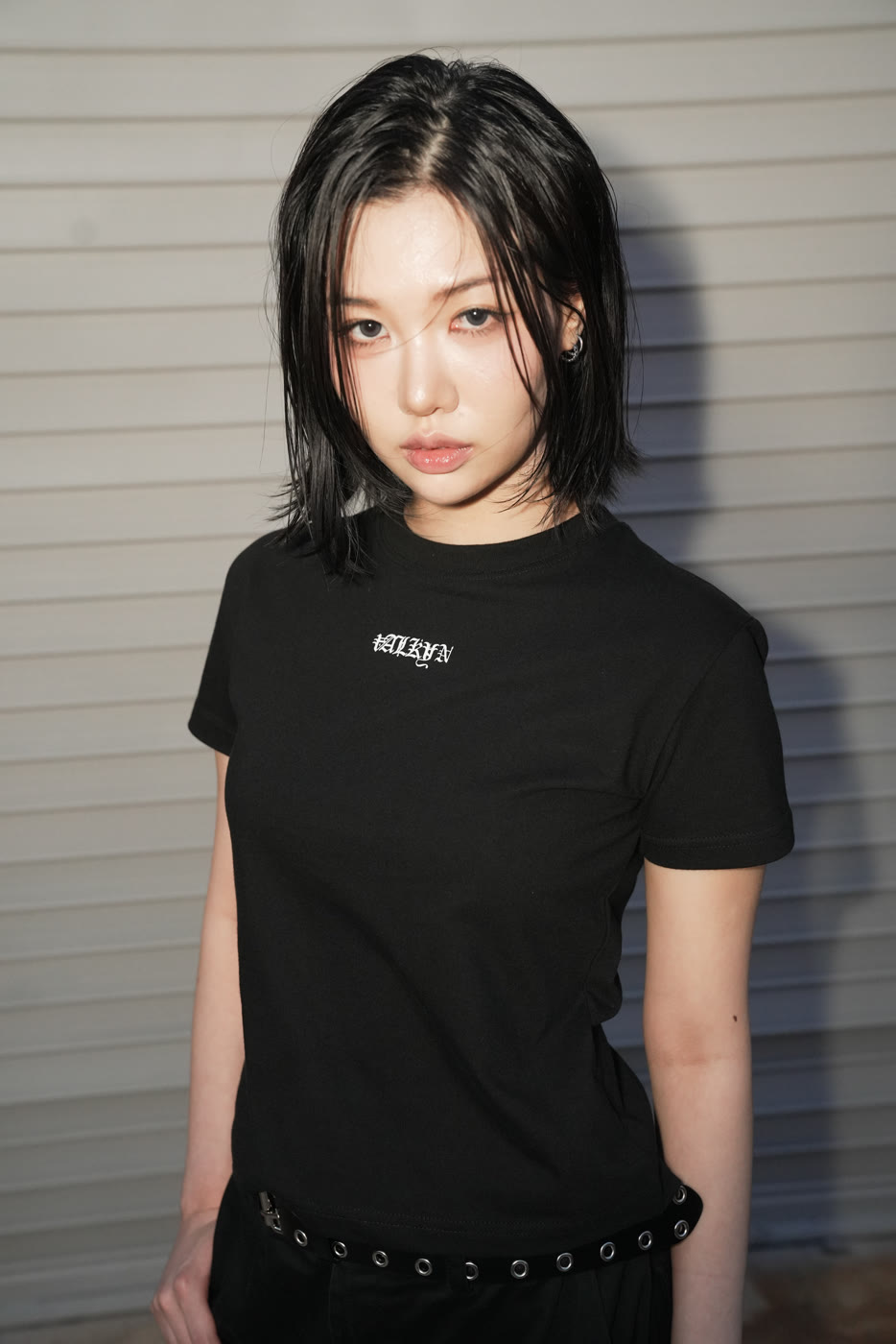 SS2026 look — women black tee