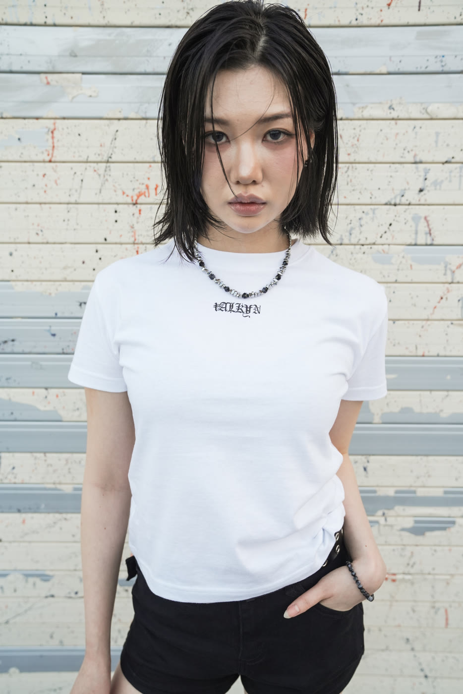 SS2026 look — women white tee